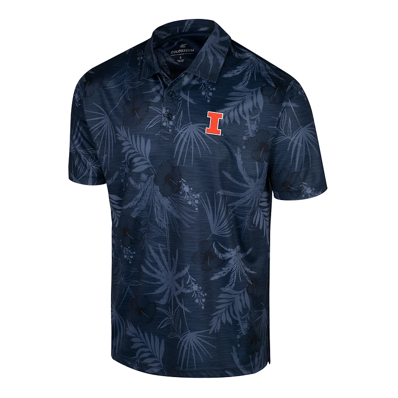 Men's Colosseum Navy Illinois Fighting Illini Palms Team Polo