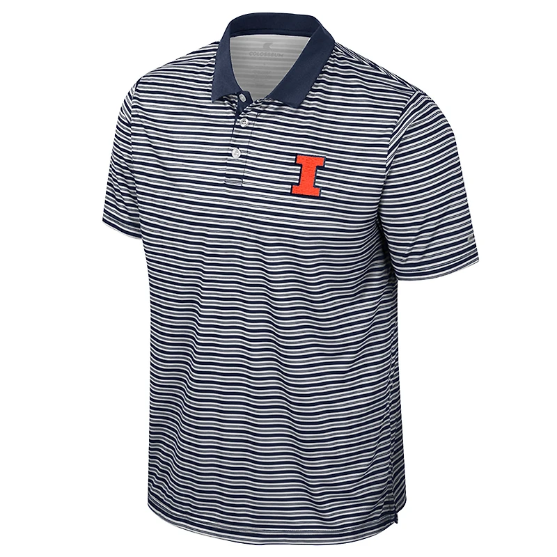 Polo rayé bleu marine Colosseum pour homme Illinois Fighting Illini