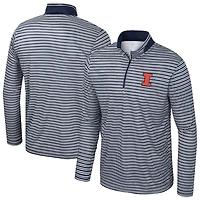 Haut rayé à glissière quart de tour pour homme Colosseum Navy Illinois Fighting Illini