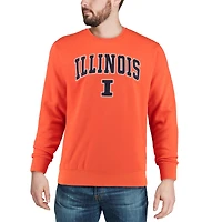 Men's Colosseum Orange Illinois Fighting Illini Arch & Logo Crew Neck Sweatshirt