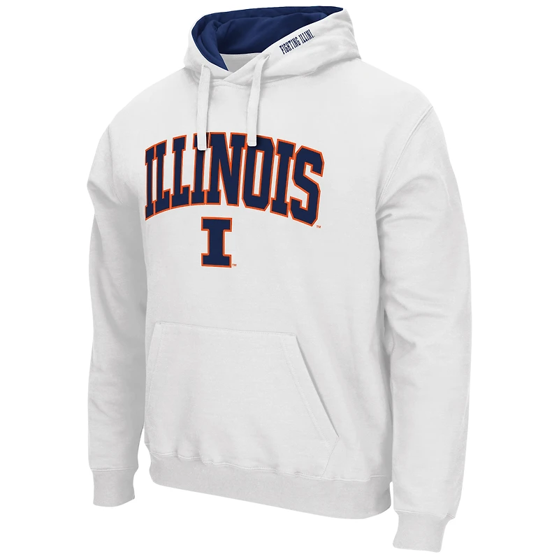 Chandail à capuchon Colosseum White Illinois Fighting Illini Arch & Logo 3.0 pour hommes