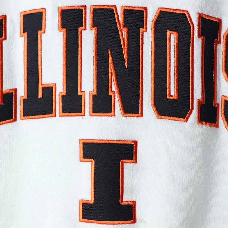 Colosseum White Illinois Fighting Illini Arch & Logo Crew Neck Sweat-shirt pour homme