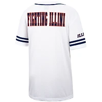 Maillot de baseball boutonné en maille Free Spirited Colosseum White Illinois Fighting Illini pour hommes