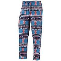 Ensemble de nuit pour homme Concepts Sport Blue Illinois Fighting Illini Ugly Sweater, haut à manches longues et pantalon