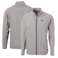 Veste hybride recyclée entièrement zippée Adapt Eco Knit pour homme, grise, Illinois Fighting Illini, coupe-vent et coupe-vent, de taille grande