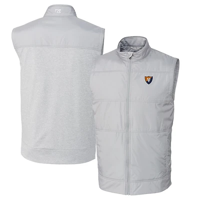 Gilet coupe-vent hybride furtif entièrement zippé pour homme, gris, Illinois Fighting Illini Vault, de la marque Cutter & Buck, Big Tall