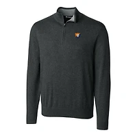 Men's Cutter & Buck Heather Charcoal Illinois Fighting Illini Lakemont Quarter-Zip Pullover Sweater