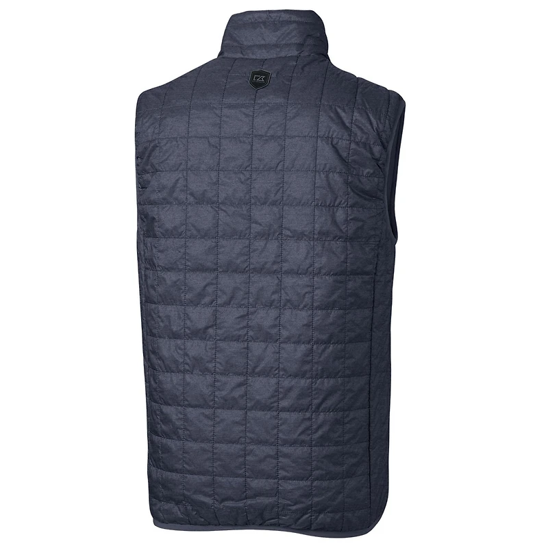 Gilet matelassé zippé PrimaLoft Eco Rainier pour homme, bleu marine chiné, Illinois Fighting Illini, taille grande et