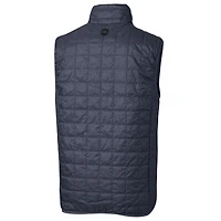 Gilet matelassé zippé PrimaLoft Eco Rainier pour homme, bleu marine chiné, Illinois Fighting Illini, taille grande et