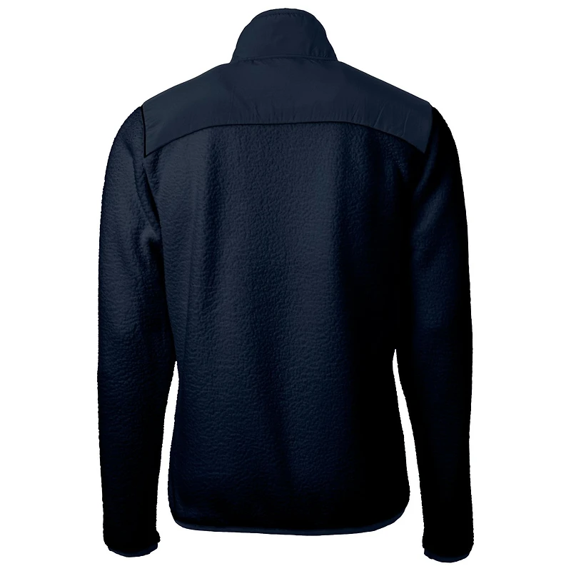 Men's Cutter & Buck Navy Illinois Fighting Illini Big Tall Cascade Eco Sherpa Fleece Full-Zip Jacket