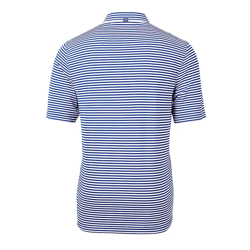 Polo recyclé à rayures et piqué écologique pour homme Cutter & Buck Royal Illinois Fighting Illini, grande taille, avec logo de l'équipe Virtue