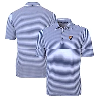 Polo recyclé à rayures et piqué écologique pour homme Cutter & Buck Royal Illinois Fighting Illini, grande taille, avec logo de l'équipe Virtue