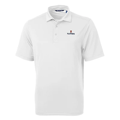 Polo recyclé Virtue Eco Pique blanc pour homme, de l'Illinois Fighting Illini, couleur grande taille