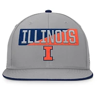 Casquette snapback grise Fanatics pour homme des Fighting Illini de l'Illinois