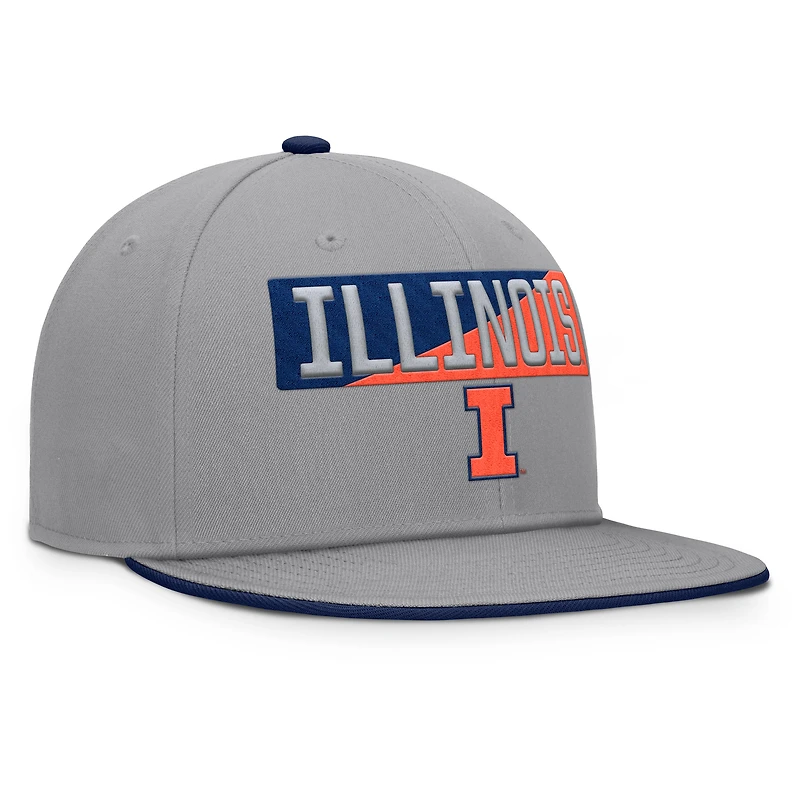 Casquette snapback grise Fanatics pour homme des Fighting Illini de l'Illinois