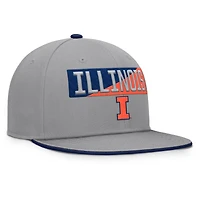 Casquette snapback grise Fanatics pour homme des Fighting Illini de l'Illinois