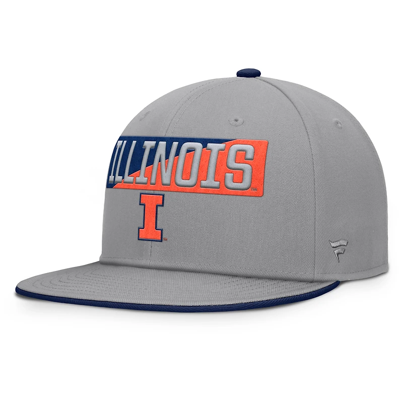 Casquette snapback grise Fanatics pour homme des Fighting Illini de l'Illinois