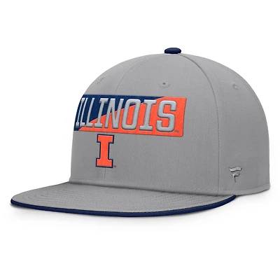 Casquette snapback grise Fanatics pour homme des Fighting Illini de l'Illinois