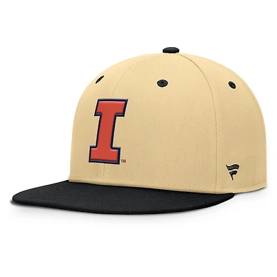 Men's Fanatics Khaki/Black Illinois Fighting Illini Balance Fitted Hat