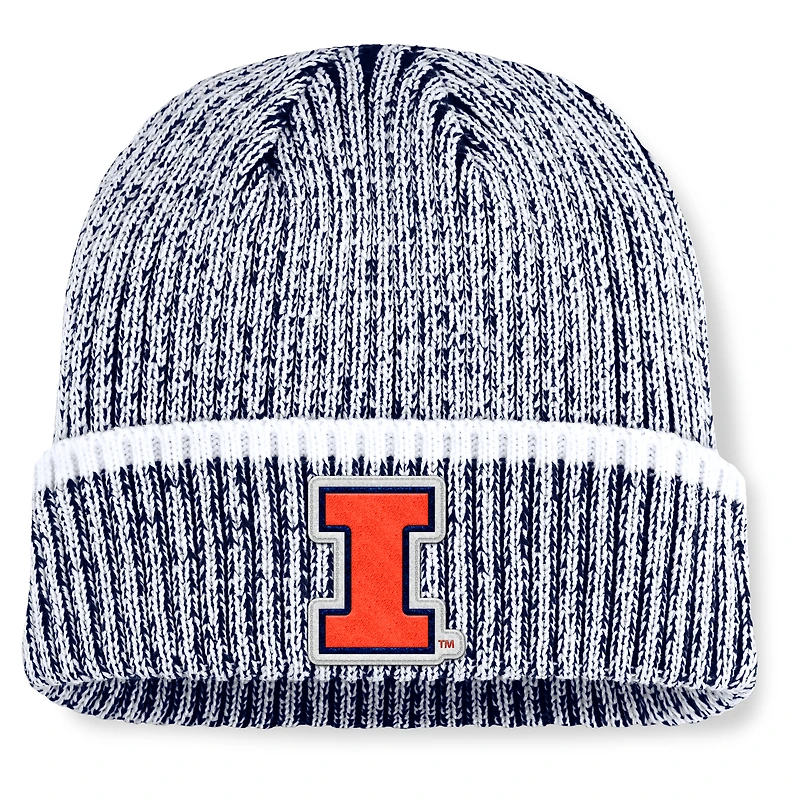 Men's Fanatics  Navy/White Illinois Fighting Illini Haze Cuffed Knit Hat