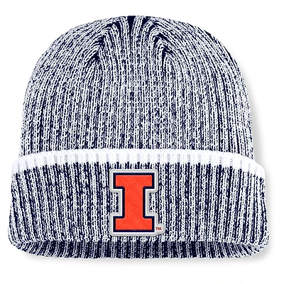 Men's Fanatics  Navy/White Illinois Fighting Illini Haze Cuffed Knit Hat