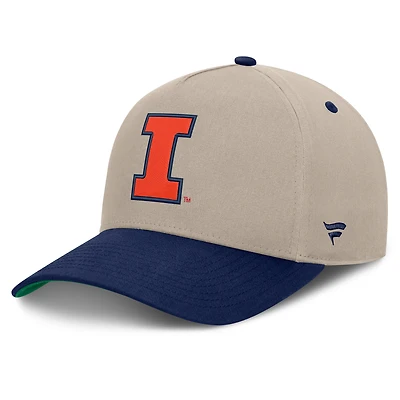 Casquette ajustable bicolore pierre/marine Illinois Fighting Illini Veteran pour homme de Fanatics