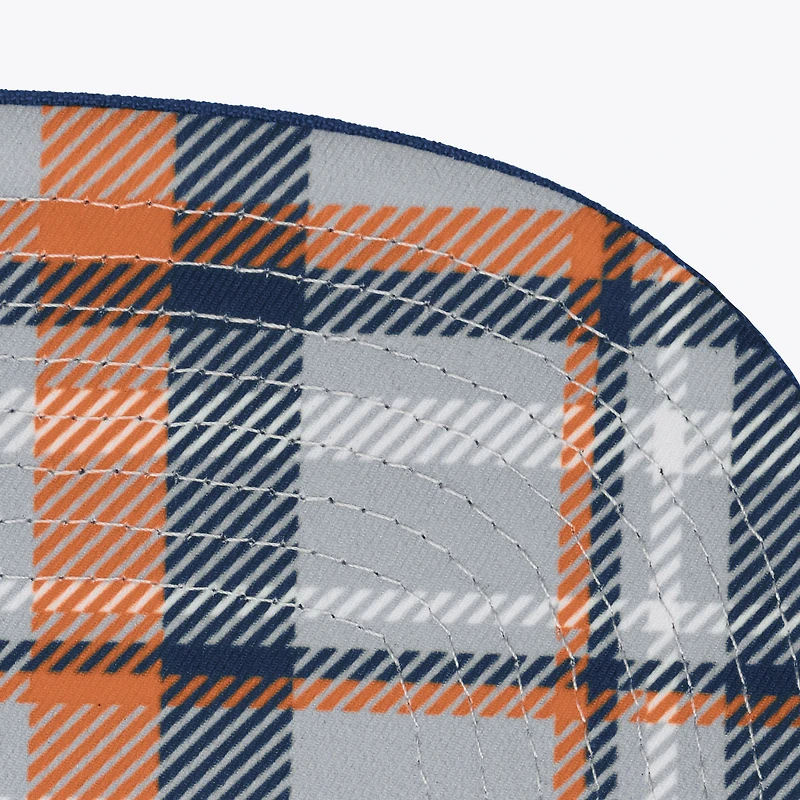 Men's Mitchell & Ness Gray/Navy Illinois Fighting Illini Plaid OG Snapback Hat