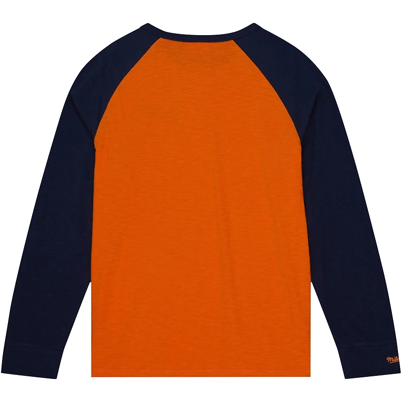 Men's Mitchell & Ness Orange Illinois Fighting Illini Legendary Slub Raglan Long Sleeve T-Shirt
