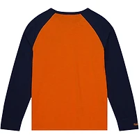 Men's Mitchell & Ness Orange Illinois Fighting Illini Legendary Slub Raglan Long Sleeve T-Shirt