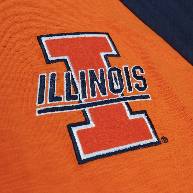 Mitchell & Ness Orange Illinois Fighting Illini Legendary Slub Raglan T-shirt à manches longues pour hommes