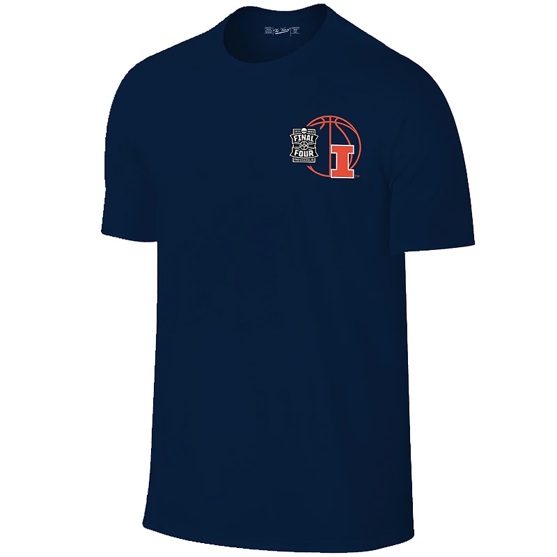 T-shirt bleu marine pour hommes des Fighting Illini de l'Illinois, tournoi basketball masculin NCAA 2026, March Madness Final Four