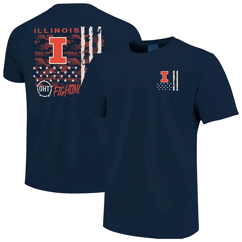 T-shirt camouflage bleu marine pour homme Illinois Fighting Illini OHT