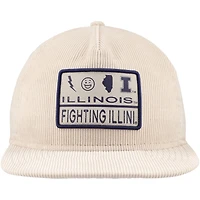 Casquette Snapback de golfeur en velours côtelé New Era Illinois Fighting Illini crème pour hommes