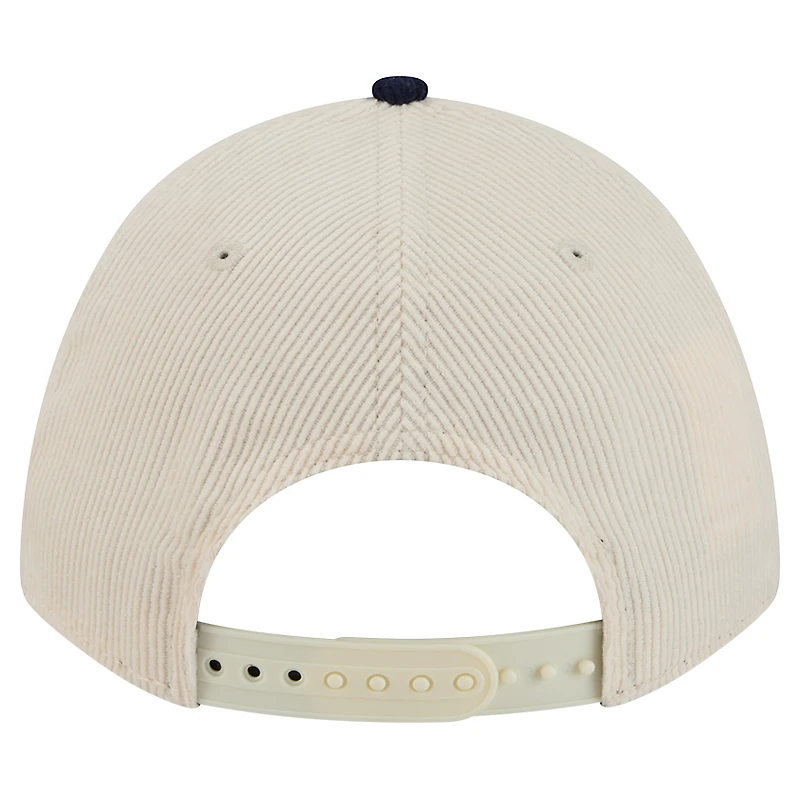 Men's New Era Navy/Cream Illinois Fighting Illini Arch Two-Tone Corduroy 9FORTY A-Frame Adjustable Hat