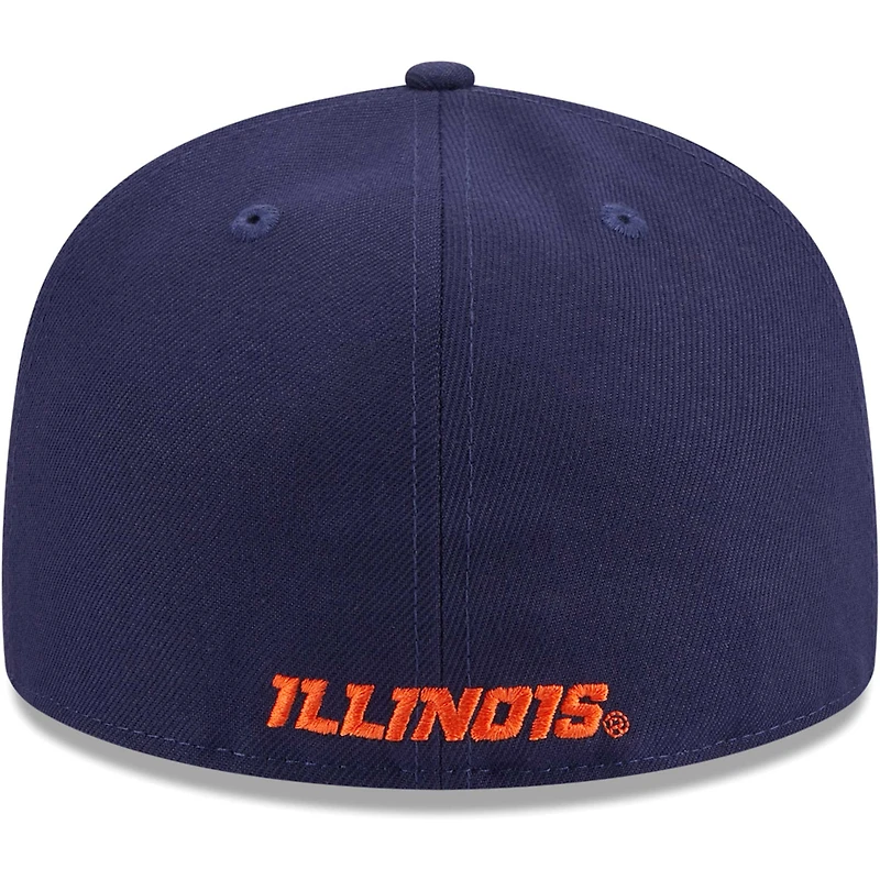 Casquette ajustée New Era 59FIFTY bleu marine des Illinois Fighting Illini pour homme