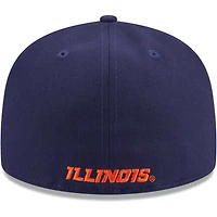 Casquette ajustée New Era 59FIFTY bleu marine des Illinois Fighting Illini pour homme