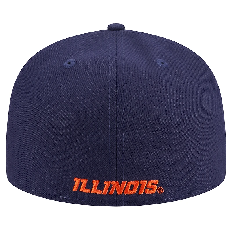Men's New Era Navy Illinois Fighting Illini 59FIFTY Fitted Hat