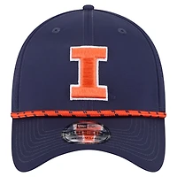 Casquette New Era 39THIRTY Flex bleu marine Illinois Fighting Illini Rope pour homme