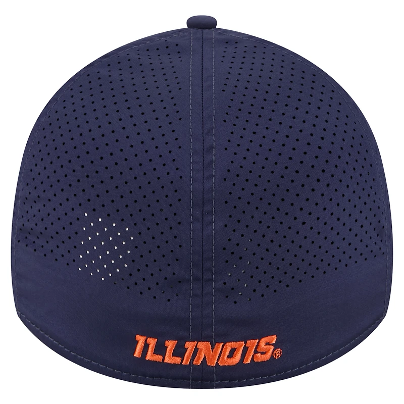 Men's New Era  Navy Illinois Fighting Illini Rope 39THIRTY Flex Hat