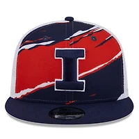 Casquette snapback New Era Illinois Fighting Illini Tear Trucker 9FIFTY pour homme bleu marine