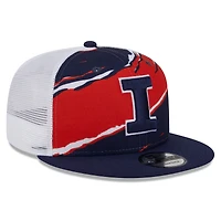 Casquette snapback New Era Illinois Fighting Illini Tear Trucker 9FIFTY pour homme bleu marine