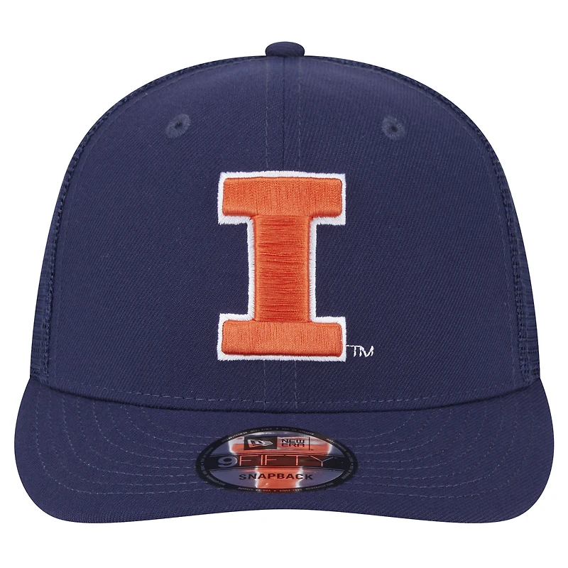 Men's New Era Navy Illinois Fighting Illini Trucker 9FIFTY Snapback Hat