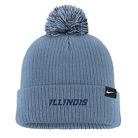 Bonnet en tricot à revers Nike bleu Illinois Fighting Illini pour homme avec pompon