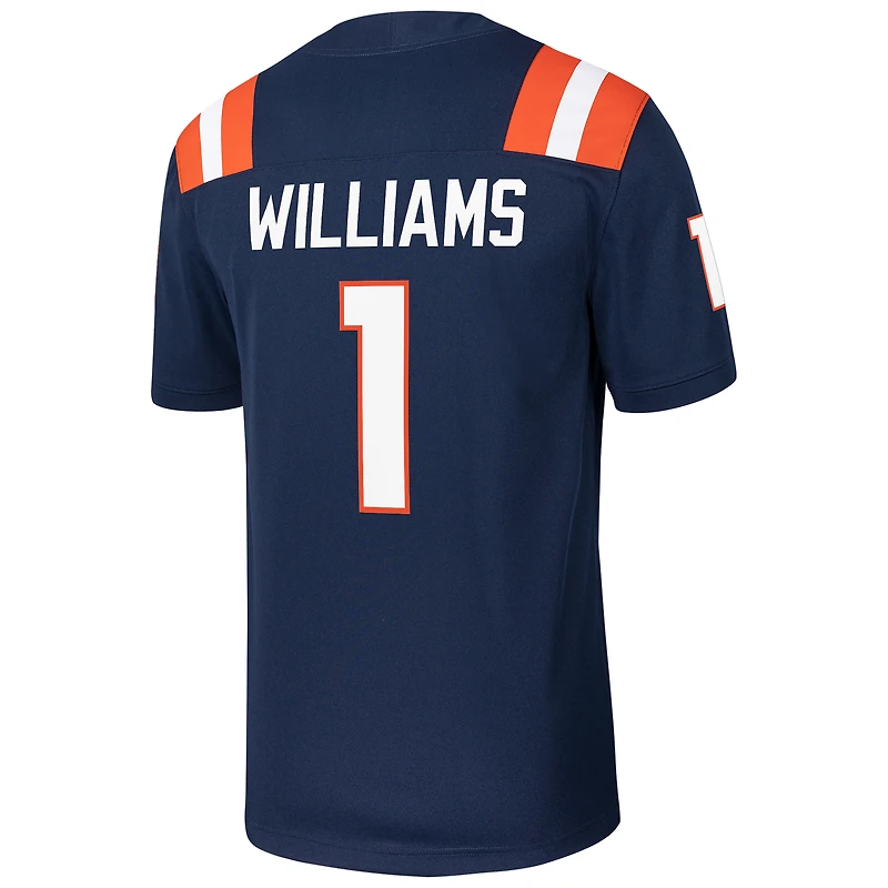 Maillot de football américain Nike Isaiah Williams bleu marine pour homme des Fighting Illini l'Illinois