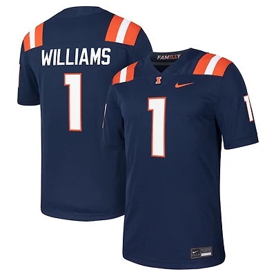 Maillot de football américain Nike Isaiah Williams bleu marine pour homme des Fighting Illini l'Illinois