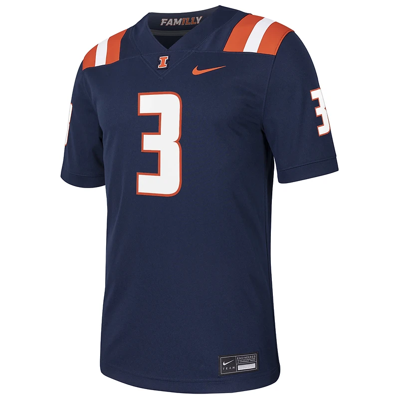 Maillot de football Nike Kaden Feagin bleu marine pour homme Illinois Fighting Illini NIL