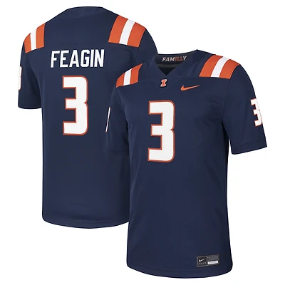 Maillot de football Nike Kaden Feagin bleu marine pour homme Illinois Fighting Illini NIL