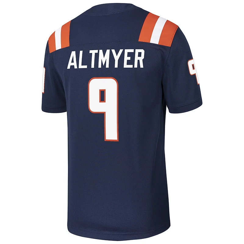 Men's Nike Luke Altmyer Navy Illinois Fighting Illini NIL Football Game Jersey