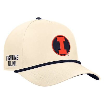 Casquette ajustable Nike Natural Illinois Fighting Illini Vintage Rope Rise pour homme