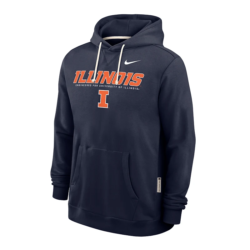 Sweat à capuche Nike bleu marine Illinois Fighting Illini 2025 Sideline Standard Issue Dri-FIT pour homme